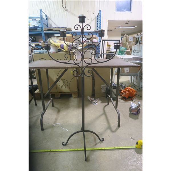 Fancy Iron Candle Holder + Candles