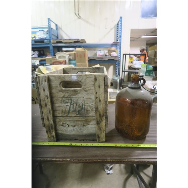 7-Up Crate + Brown Gallon Jug