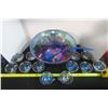 Image 2 : Carnival Glass Punch Bowl + 12 Glasses