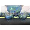 Image 4 : Carnival Glass Punch Bowl + 12 Glasses
