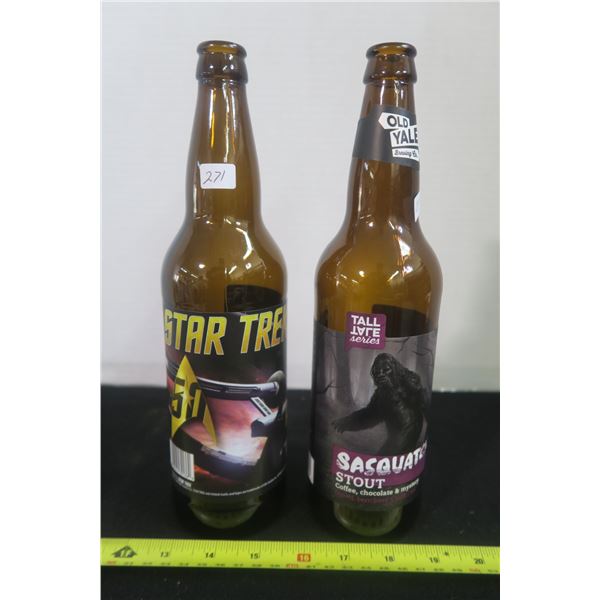 560ml Sasquach Beer Bottle + 50th Anniversary Star Trek Beer Bottle
