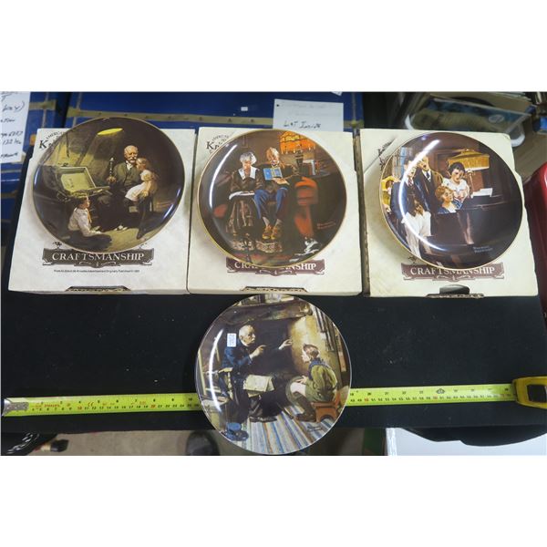 4 Norman Rockwell Plates