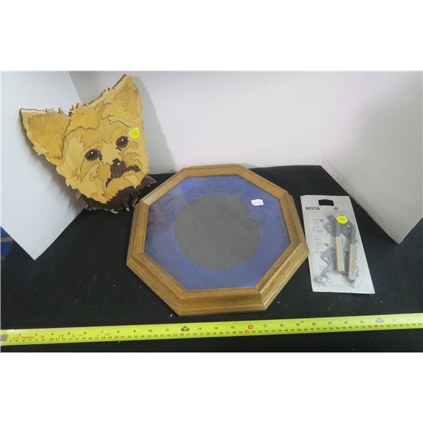 Wood Dog Puzzle, Plate Display, Small Kitchen Art Piece
