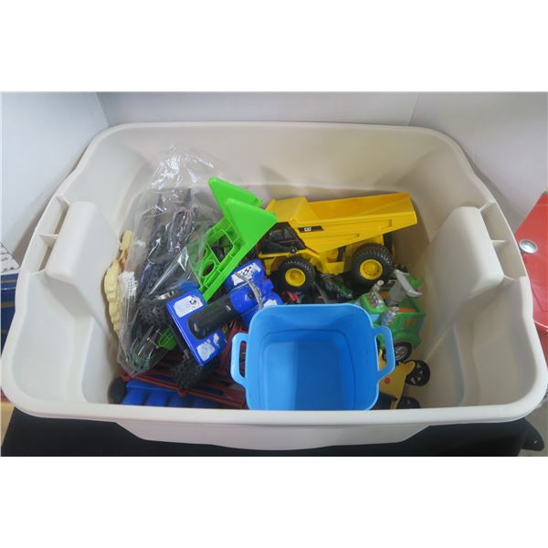 Bin of Misc. Toys + Hotwheels