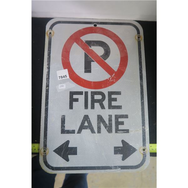 No Parking Fire Lane Heavy Metal Sign