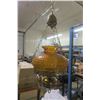Image 1 : Antique Hanging Hurricane Lamp Amber Hobnail