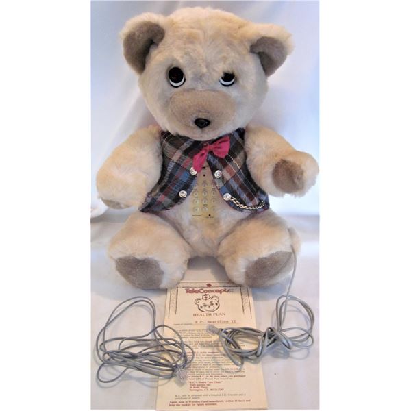 Special edition K.C. talking teddy bear phone - working 16"