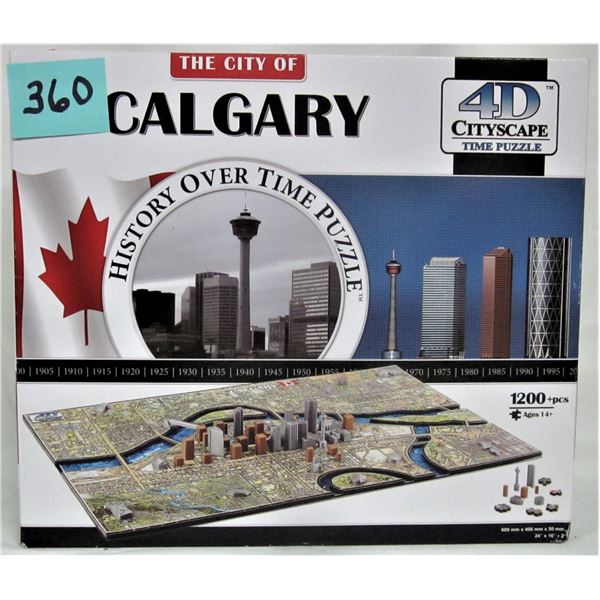 History over time 4D cityscape 1200 piece Calgary puzzle