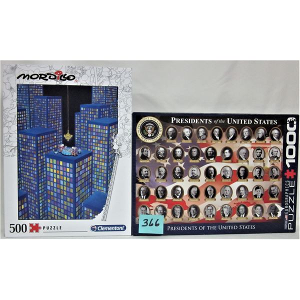 Mordicco "Clementoni" 500 piece puzzle PLUS 'Presidents of USA' 1000 piece puzzle