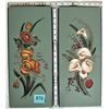 Image 1 : Pair of matching 8" X 18" Chalkware floral wall hangings 3D