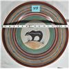 Image 1 : 16" Diameter pottery abstract 'Bear' wall hanging plate