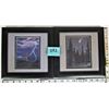 Image 1 : Pair 4" X 6" framed & matted Scrimshaw prints "prairie sentinels" & "silent witness"