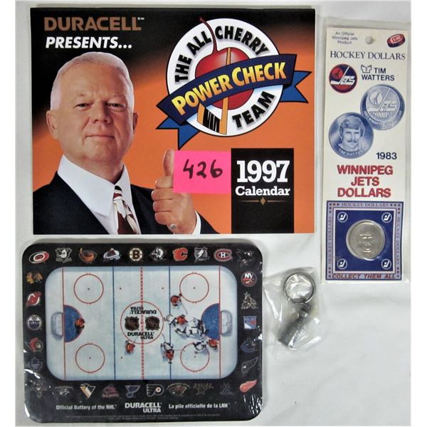 1997 Don Cherry Duracell NHL Calendar & Duracell NHL rink mouse pad.