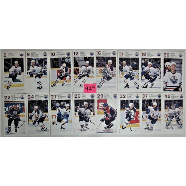 16 Edmonton Oiler NHL player 4" X 7" photo cards