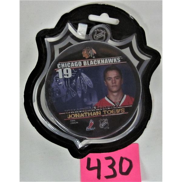 2008 Chicago black hawks Jonathan Toews #19 photo puck