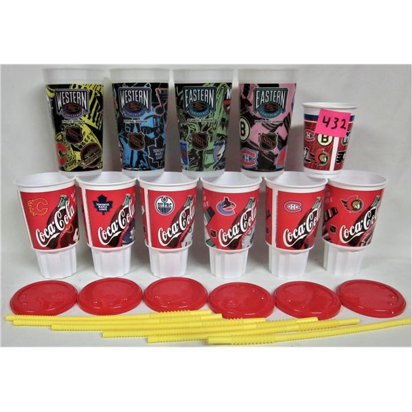 Set of 6 CocaCola NHL plastic mugs/lids & straws Schmalz Auctions