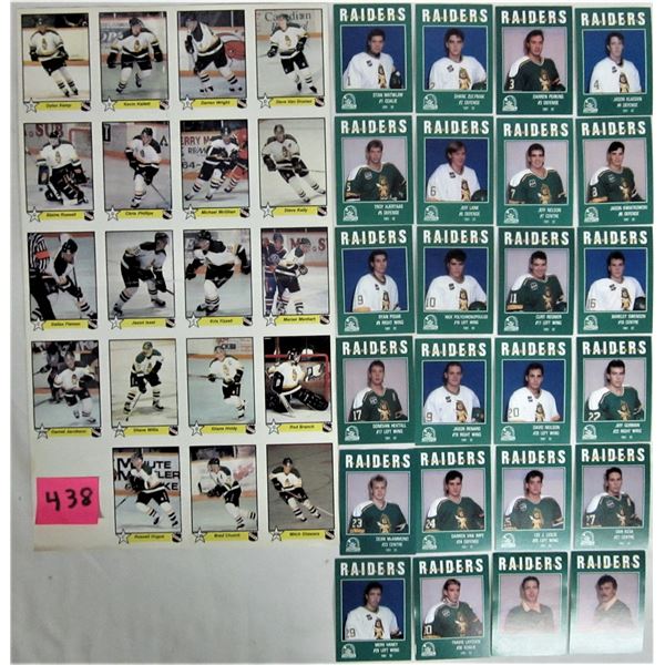 Set of 24 1991-92 PA Raiders WHL hockey card set uncut sheet 1995-96 WHL Hockey card set