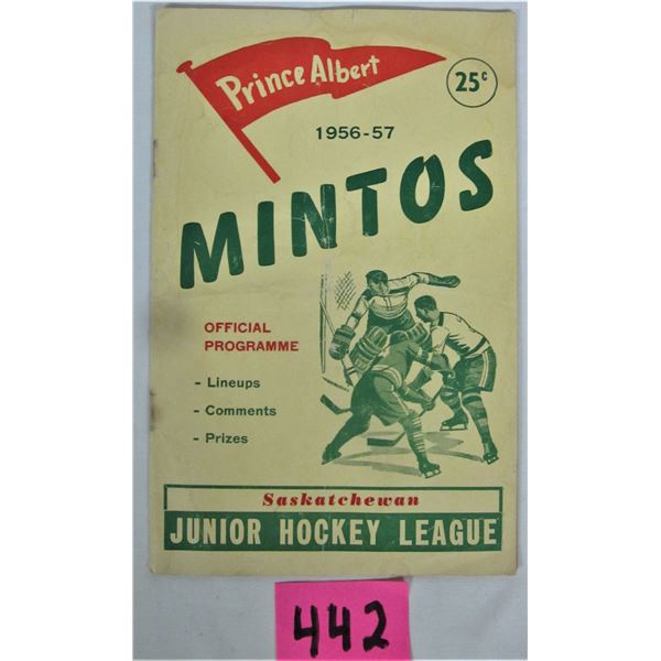 Vintage 1956-57 Prince Albert Mintos official program