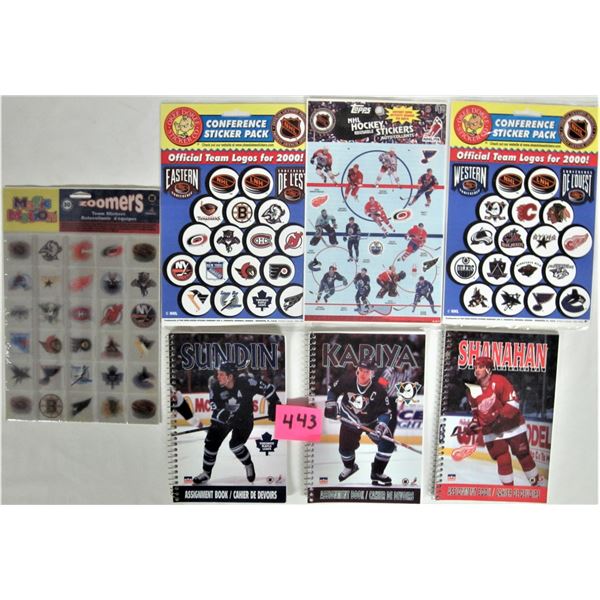 Large hockey sticker/assignment ring book lot see description