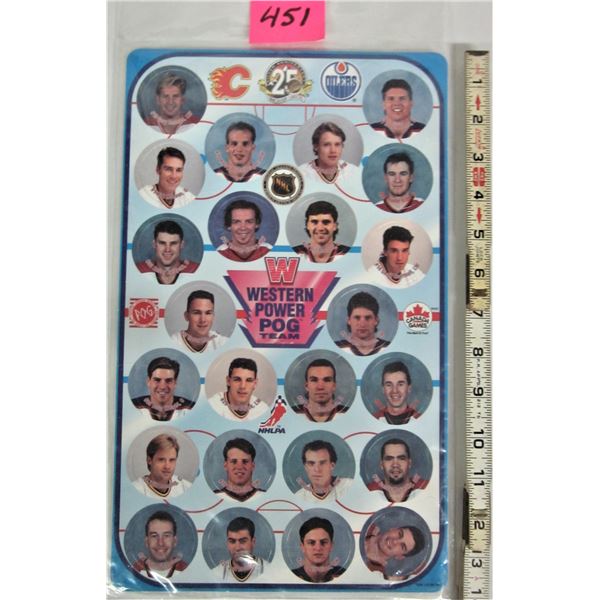1995 Vancouver Canucks 25th Anniversary & Calgary & Edmonton set 24 Western Power Pog team