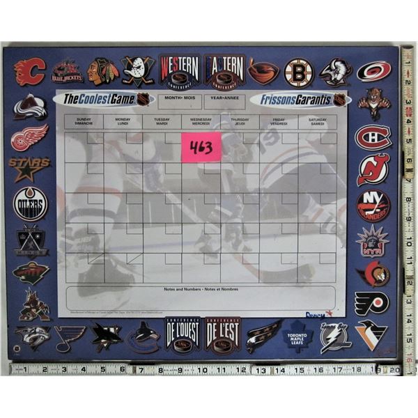 Monthly memo board 16" X 20" NHL team logos