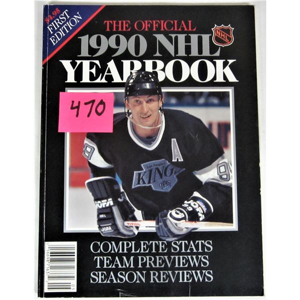 1st edition 1990 NHL yearbook Gretzky L.A. Kings cover