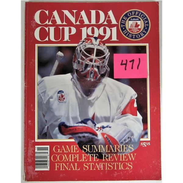 Canada cup 1991 "The Official History" Curtis Joseph cover
