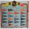 Image 1 : 1992 Kellogg's 16" X 16" plastic NHL display with 21 mini NHL pennants