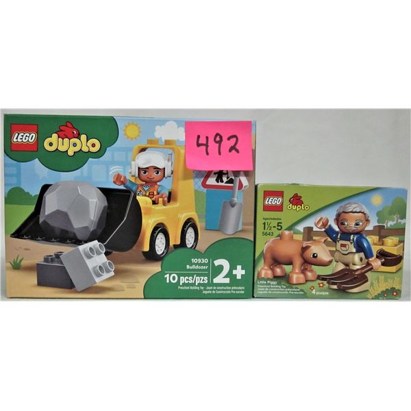 2 new sealed Lego Duplo sets 2010 little piggy 2020 10930 Bull Dozer