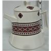 Image 2 : Ceramic pottery tea pot & cream and sugar Traditional Ukrainian pattern, red white and black