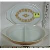 Image 1 : Vintage Pyrex 1 quart divided serving bowl with lid & handles