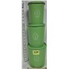 Image 1 : Vintage lime green plastic Tupperware 3 piece canister set with lids