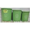 Image 2 : Vintage lime green plastic Tupperware 3 piece canister set with lids