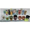 Image 1 : Lot of 14 mini shooter bar glasses & 3 unopened mini Mexican liquors
