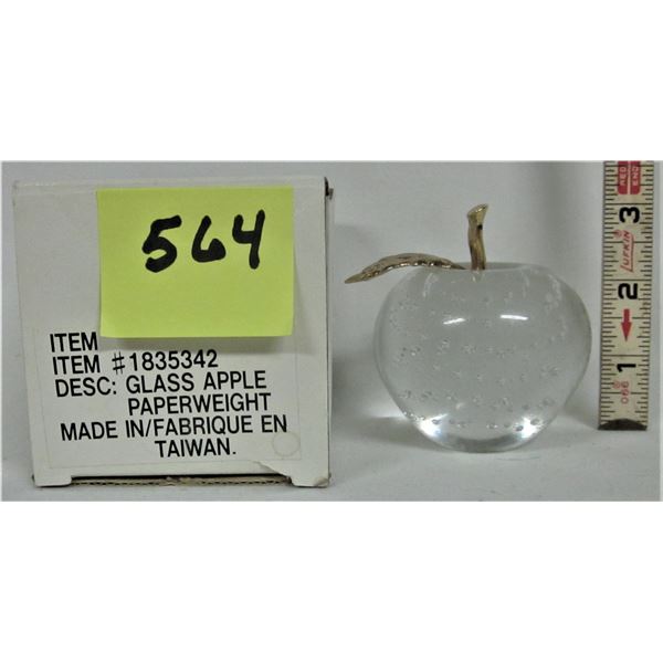 New boxed 2.5" glass apple paper weight