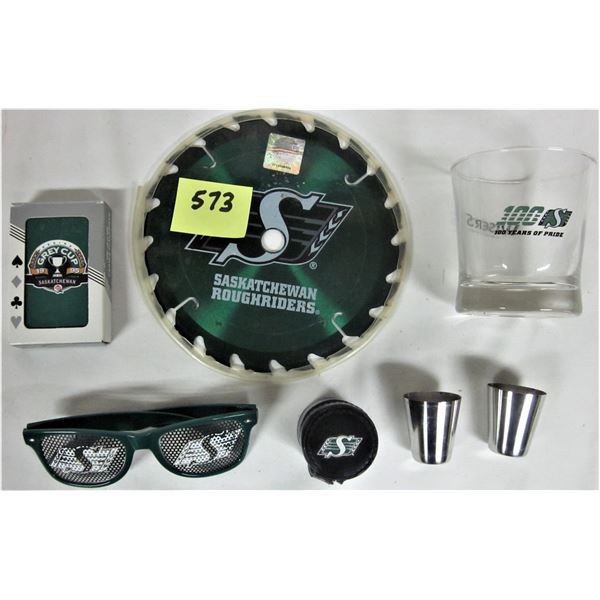 Lot of 5 Saskatchewan Roughriders collectible memorabilia
