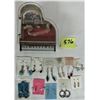 Image 1 : Miniature piano music box with 11 pair carded pierced earrings