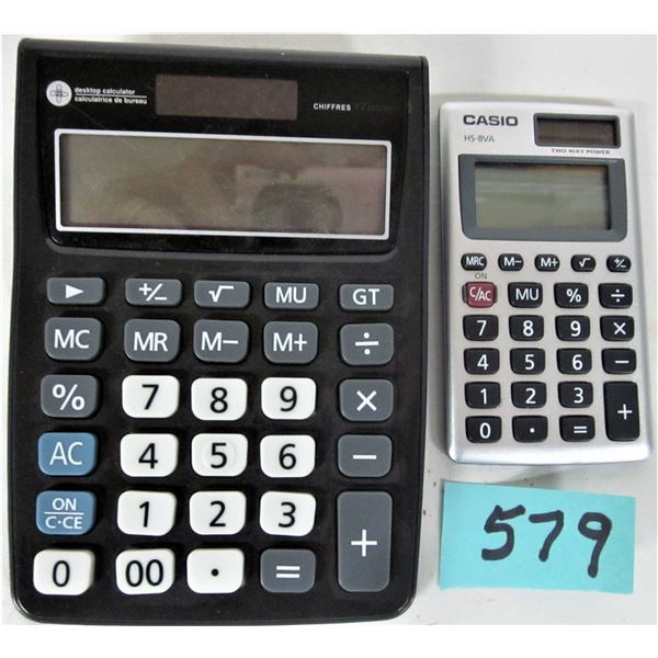 Three solar powered calculators