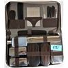 Image 1 : Vintage mens travel toiletry set and brown zippered leather case