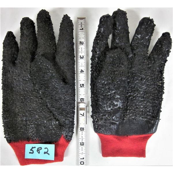 Pair of black rubber fish filleting gloves