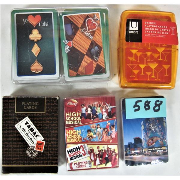 Lot of 6 new souvenier playing cards
