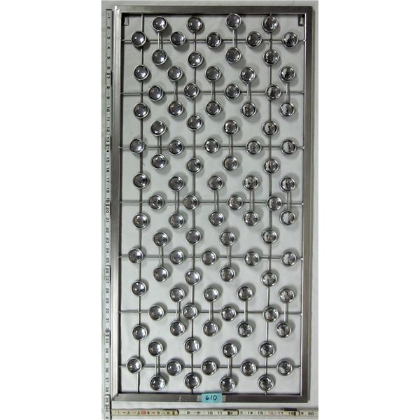 20" X 39" metal wall/fence decorative art 94 1.25" crystal inserts