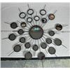 Image 1 : 36" diameter star burst wall hanging mirror with assorted crystal inserts