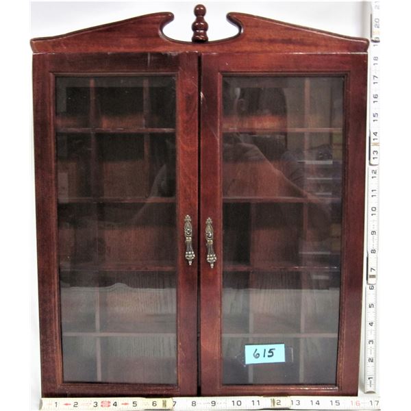 Wooden 18" X 16" curio cabinet