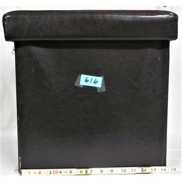 15" padded leatherette storage cube with removable lid