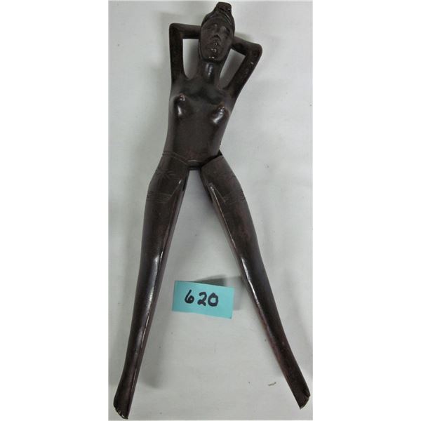 Exotic wooden adult nude woman nut cracker