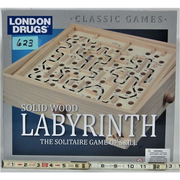 New boxed solid wood labyrinth solitary balance skill game