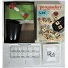 Image 1 : Vintage Perquackey dice word game with instructions, dice, and shaker cup