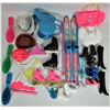 Image 4 : 4 Barbie dolls and assorted genuine Barbie clothing and accessories