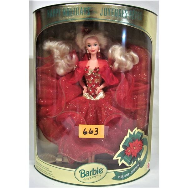 New boxed unopened 1993 special edition Happy Holidays Barbie